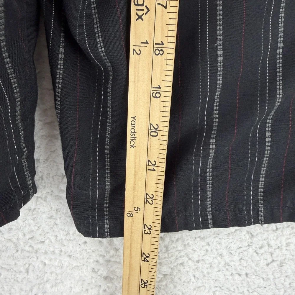 Quiksilver Shorts Mens 32 Black Striped Chino Canvas Bermuda Skull Casual Y2K